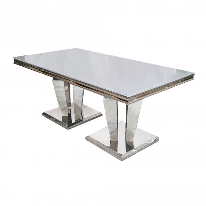 Athena 1.8m Mirrored Double Pedestal Dining Table