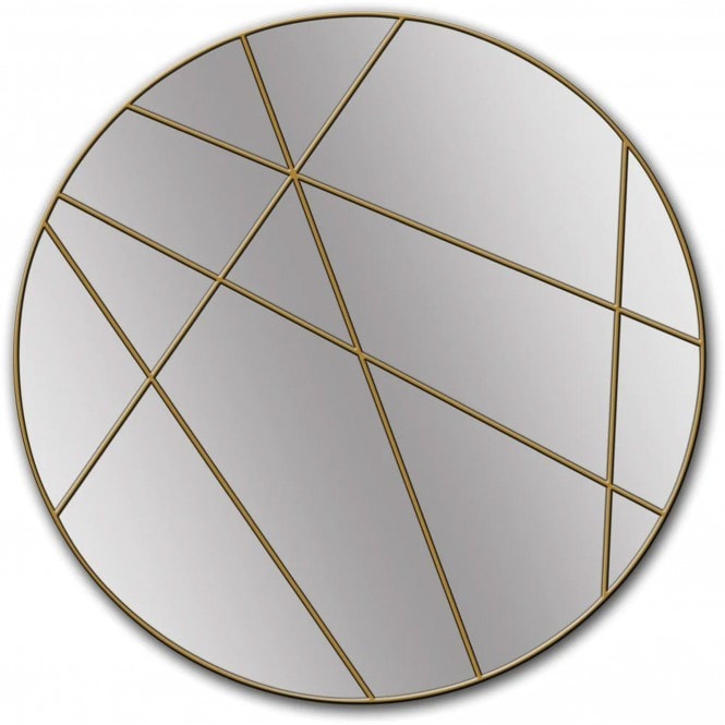 Gold Geometric Iron Framed Mirror Round Wall Mirror Gold Mirror,